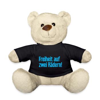 Freedom on Two Wheels - Cyclist Design - Teddy Bear - black - Front