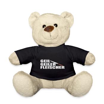 Fleischer Metzger Zerleger Schlachter - Teddy - Schwarz - Vorne