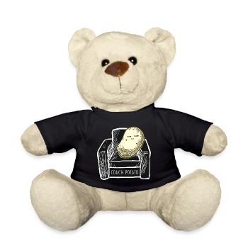 Kartoffel-Couch Potato-Faulenzer-Geschenkidee - Teddy - Schwarz - Vorne