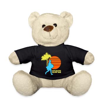 Bodyboard Surfing Shirt & Gift - Teddy Bear - black - Front