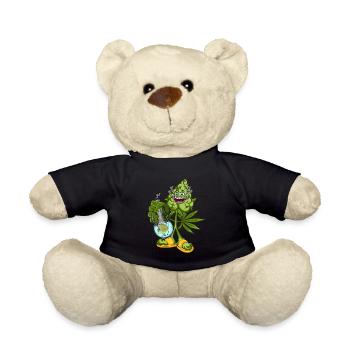 THC Maennchen Cannabis Marihuana CBD - Teddy - Schwarz - Vorne