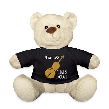 Ich spiele Kontrabass Kontrabasssilhouette - Teddy - Schwarz - Vorne