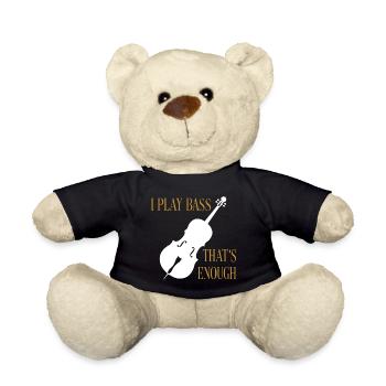 Ich spiele Kontrabass - das ist genug - Teddy - Schwarz - Vorne