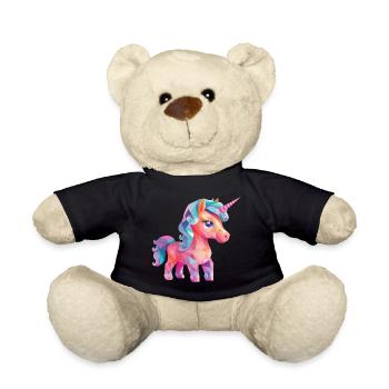 Unicorn Modern Polygon Design - Teddy - Schwarz - Vorne