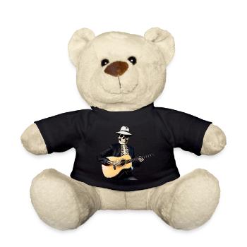 Squelette jouant de la guitare, drôle de squelette d’Halloween - Nounours - noir - Devant