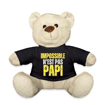 Cadeau Papi Rigolo impossible n'est pas papi - Nounours - noir - Devant