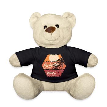 Original 1945 Retro 1945 Birthday Gift - Teddy Bear - black - Front