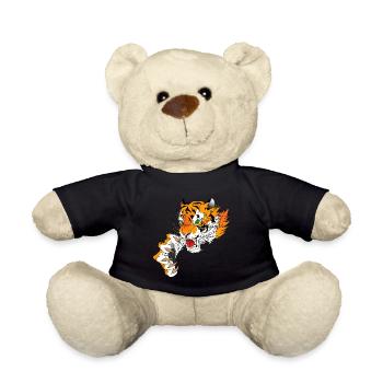 Tiger head with paw - Teddy Bear - black - Front