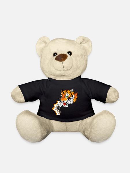 Tiger Kopf mit Pranke - Teddy - Schwarz
