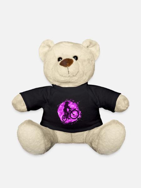 Cool mountain bike girl pink MTB bike - Teddy Bear - black