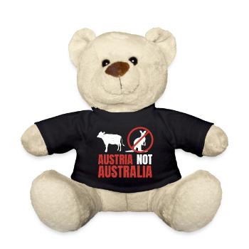 Austria Not Australia Kangaroos Funny Pun - Teddy - Schwarz - Vorne