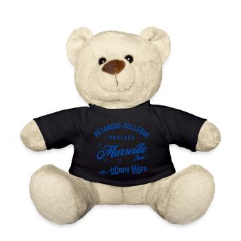 Tee-shirt Sweat Marseille Fun - Nounours - noir - Devant