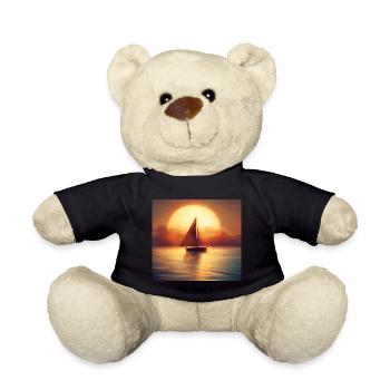 Sailboat at sunset - Square - Teddy Bear - black - Front