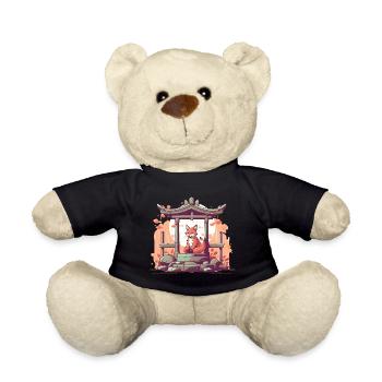 Fox Japan Inari Temple Kami Nippon Shinto - Teddy Bear - black - Front