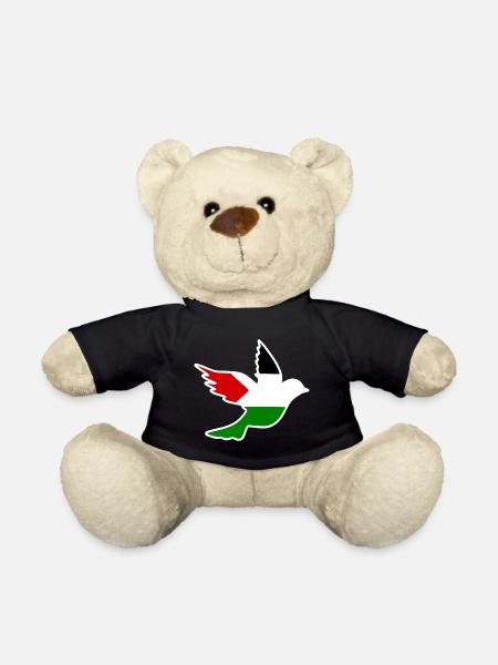 Free palestine dove of peace - Teddy Bear - black