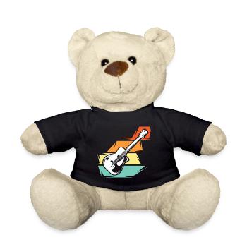 retro guitar musician guitar love icon vintage - Teddy Bear - black - Front