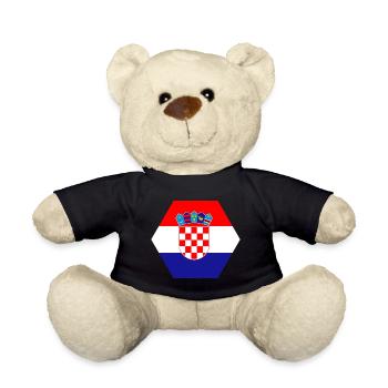 Raute Kroatien Heimat Liebe Geschenk Retro - Teddy - Schwarz - Vorne