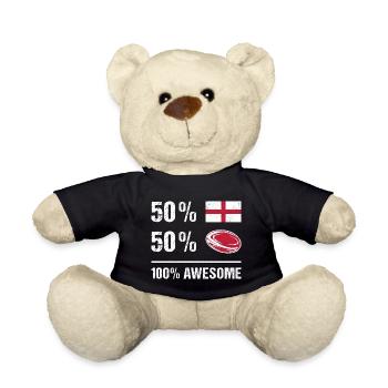 50% England 50% Rugby 100% Awesome England Rugby - Teddy - Schwarz - Vorne
