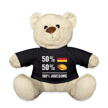 50% Allemagne 50% Rugby 100% Génial Allemagne Rugby - Nounours - noir - Devant
