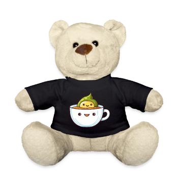 Avocado Badet in Kaffee Frühaufsteher Design - Teddy - Schwarz - Vorne