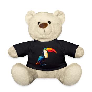 Geometrischer Tukan: Polygon-Kunst im Paradies - Teddy - Schwarz - Vorne