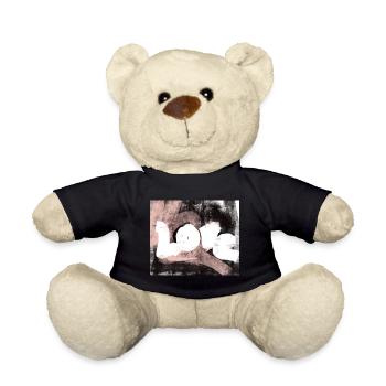 Love Love Design Abstract Modern - Teddy Bear - black - Front