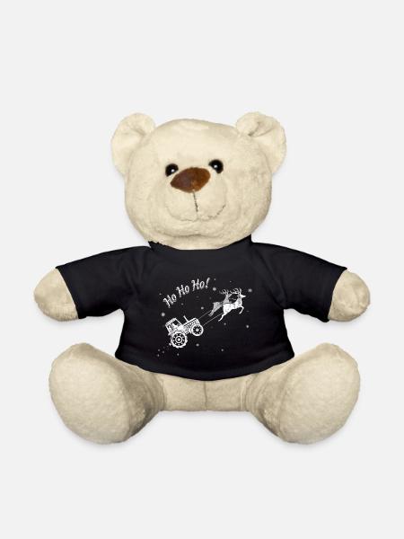 Tracteur paysan Noël Cadeau du Père Noël - Nounours - noir