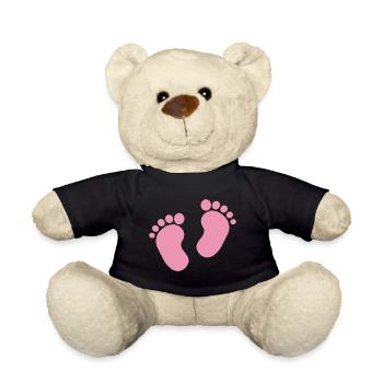 Bébé coeur bébé bébé pieds bébé doux cygne - Nounours - noir - Devant