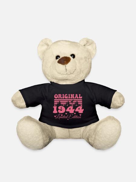 Cadeau 80e Anniversaire 1944 Femme | Né en 1944 - Nounours - noir