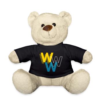 W Lettering Design Geschenke - Teddy - Schwarz - Vorne