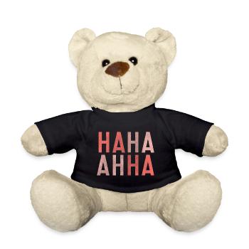 Hahahaha funny funny funny laugh meme joke lol - Teddy Bear - black - Front