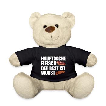 Hauptsache Fleisch der Rest ist Wurst - Teddy - Schwarz - Vorne
