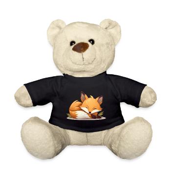 Cute sleeping fox for forest animal fans - Teddy Bear - black - Front