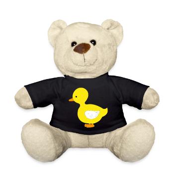 Lustige kleine gelbe Ente - Teddy - Schwarz - Vorne