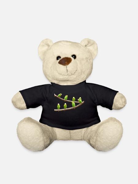 waves budgie birds voegel - Teddy Bear - black