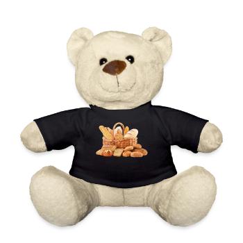 bread brooches crossaint bakery baguette bread bu - Teddy Bear - black - Front