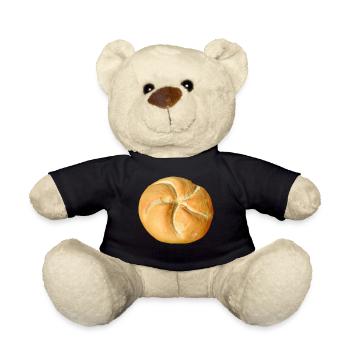 bread brooches crossaint bakery baguette bread bu - Teddy Bear - black - Front