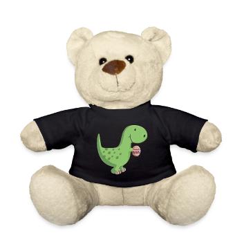 Dino mit Ei - Teddy - Schwarz - Vorne