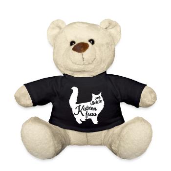 verrückte Katzenfrau - Teddy - Schwarz - Vorne