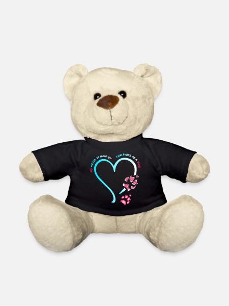 My heart is held by the paws of a dog - Teddy Bear - black