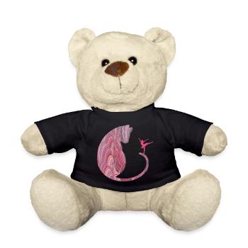 cat with ballerina e 117 - Teddy Bear - black - Front