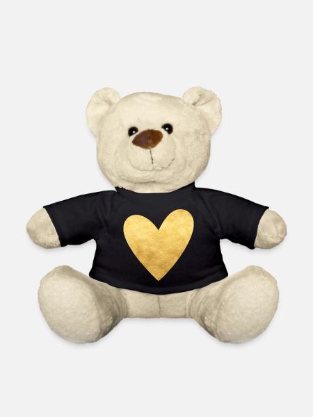 Herz gold I Symbol Liebe Geschenk - Teddy - Schwarz