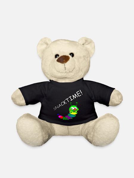 Cooles und lustiges Nachwuchs Shirt- Snacktime - Teddy - Schwarz