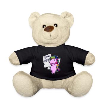 Unicorn Pregnancy Gift Horn Children - Teddy Bear - black - Front