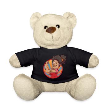 Girl Frauen Power Bizeps Kraft Geschenk - Teddy - Schwarz - Vorne