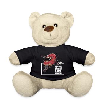 Table Tennis Quick Sport Earth Destroys Gift - Teddy Bear - black - Front