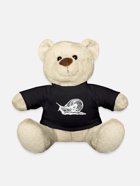 Un escargot blanc rampant dans la nature - Nounours - noir