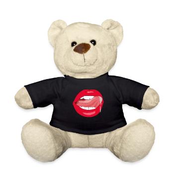 Roter Kussmund sexy - Teddy - Schwarz - Vorne