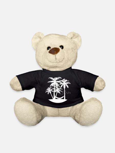 Palmen Hängematte Strand Oase Vögel Geschenk Idee - Teddy - Schwarz