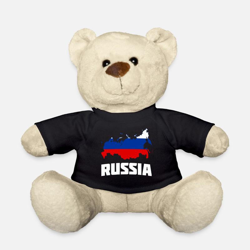 Russia Russland Map Karte Land Geschenk - Teddy - Schwarz